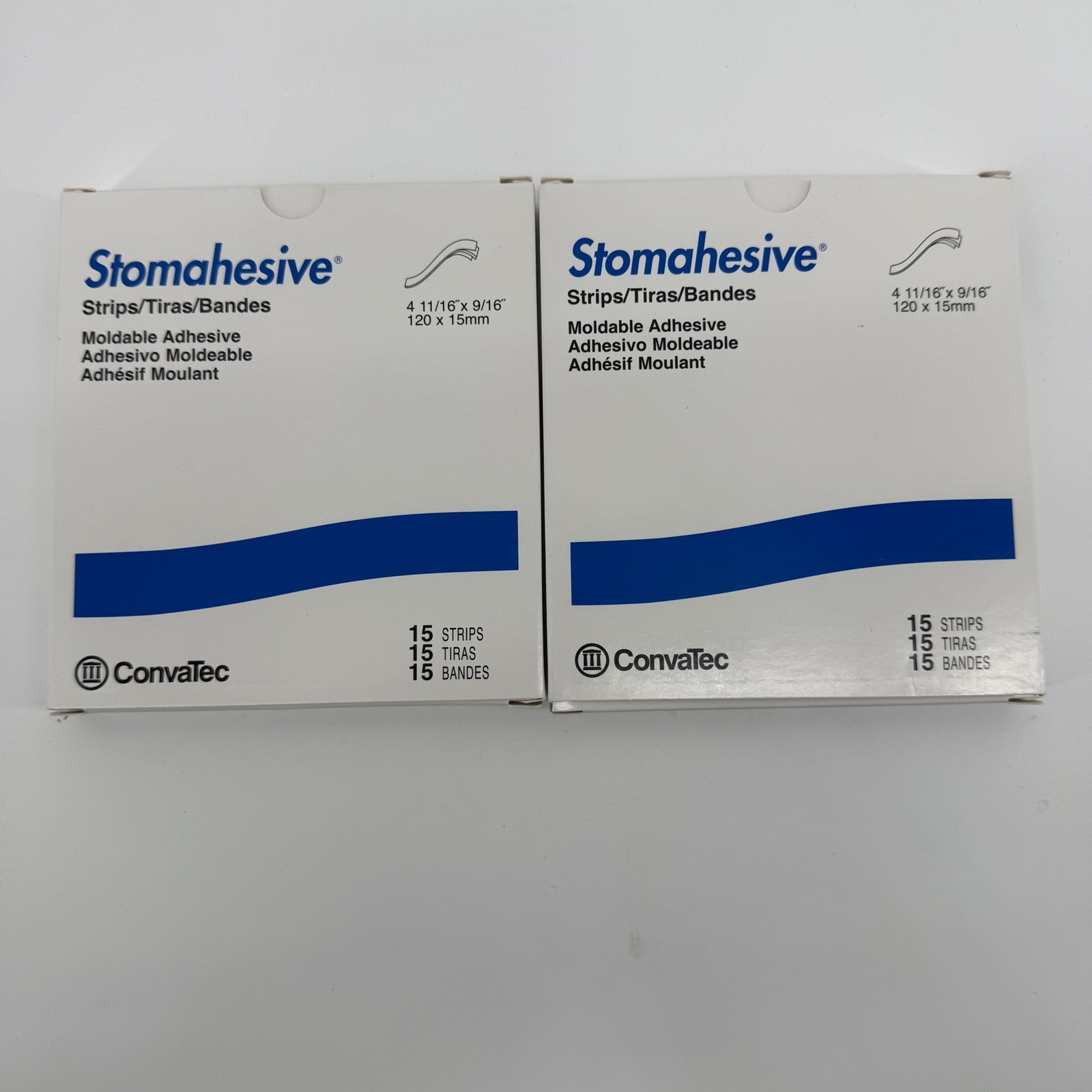 ConvaTec Stomahesive Strips 25542 Moldable Adhesive 120x15mm 2 Boxes 30 Total