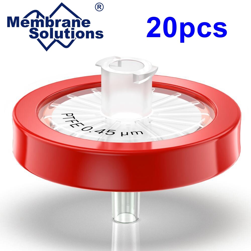 25mm Hydrophobic PTFE Syringe Filter 0.45μm Non-Sterile,for Lab HPLC,GC/MS,20pcs