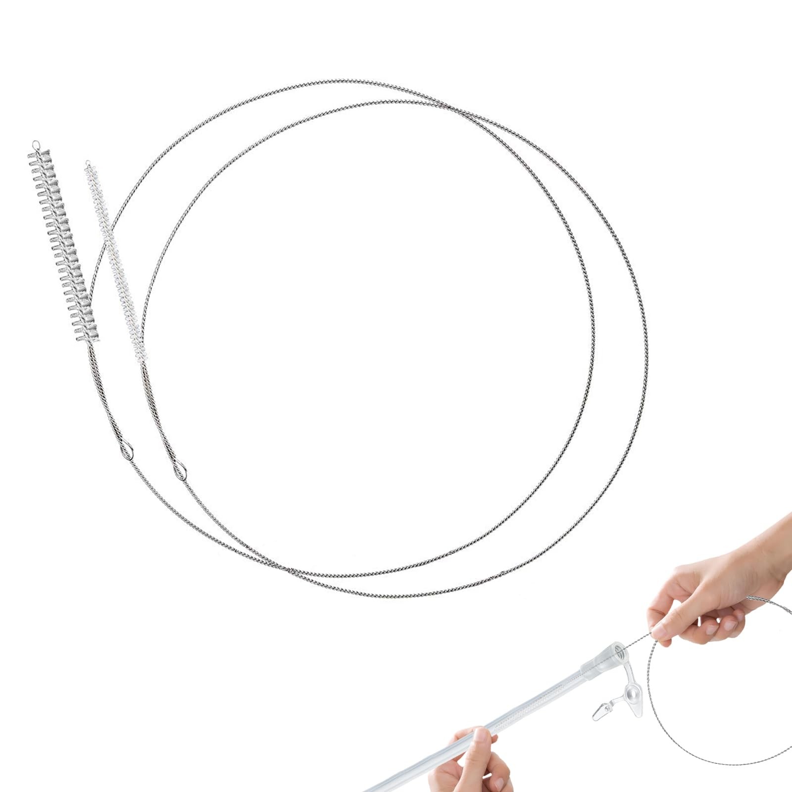 Extra Long Pipe Cleaners,Straw Cleaner Brush Long,Tube 2 PCS, Silver