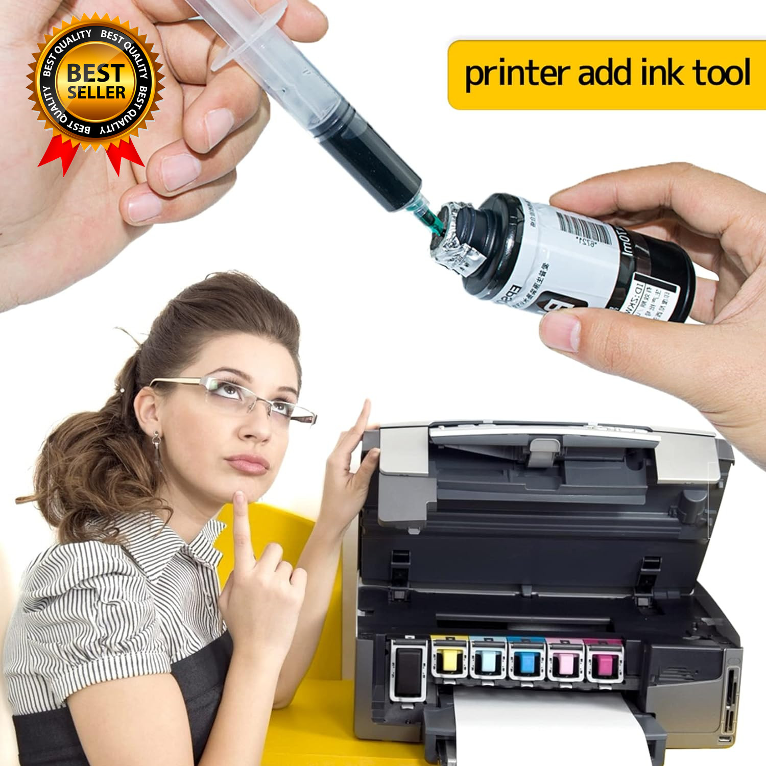 Glue Applicator Syringe with Blunt Tip and Cap for Liquid