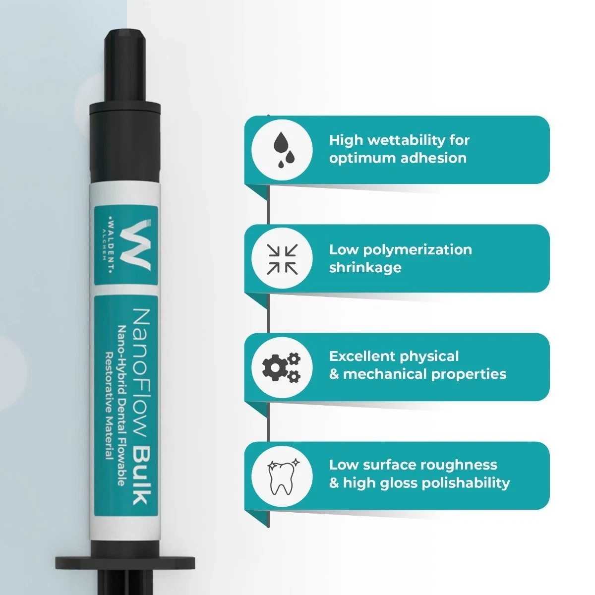 Waldent NanoFlow Bulk Fill Flowable Composite pack of 10