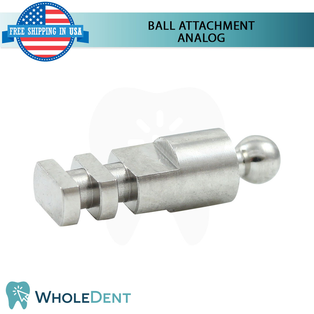 10x Ball Attachment Analog Titanium Dental Abutment Lab Replica 15.1mm Length