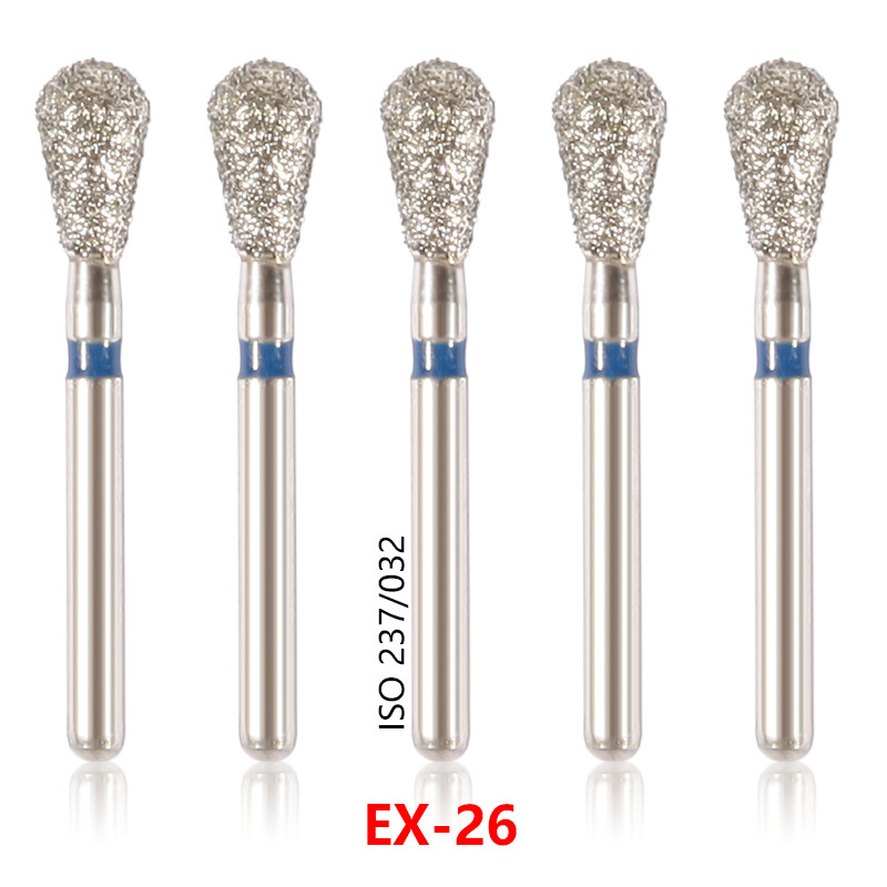 100pcs Dental Diamond Burs for High Speed Handpiece Medium Friction Grip 1.6MM