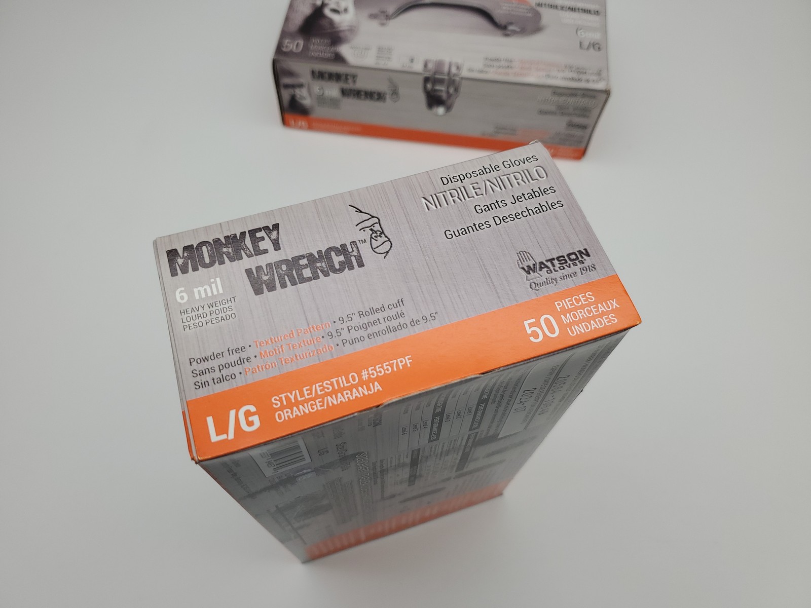 Monkey Wrench Nitrile Gloves Large Powder Free Textured 6 mill Pack of 100