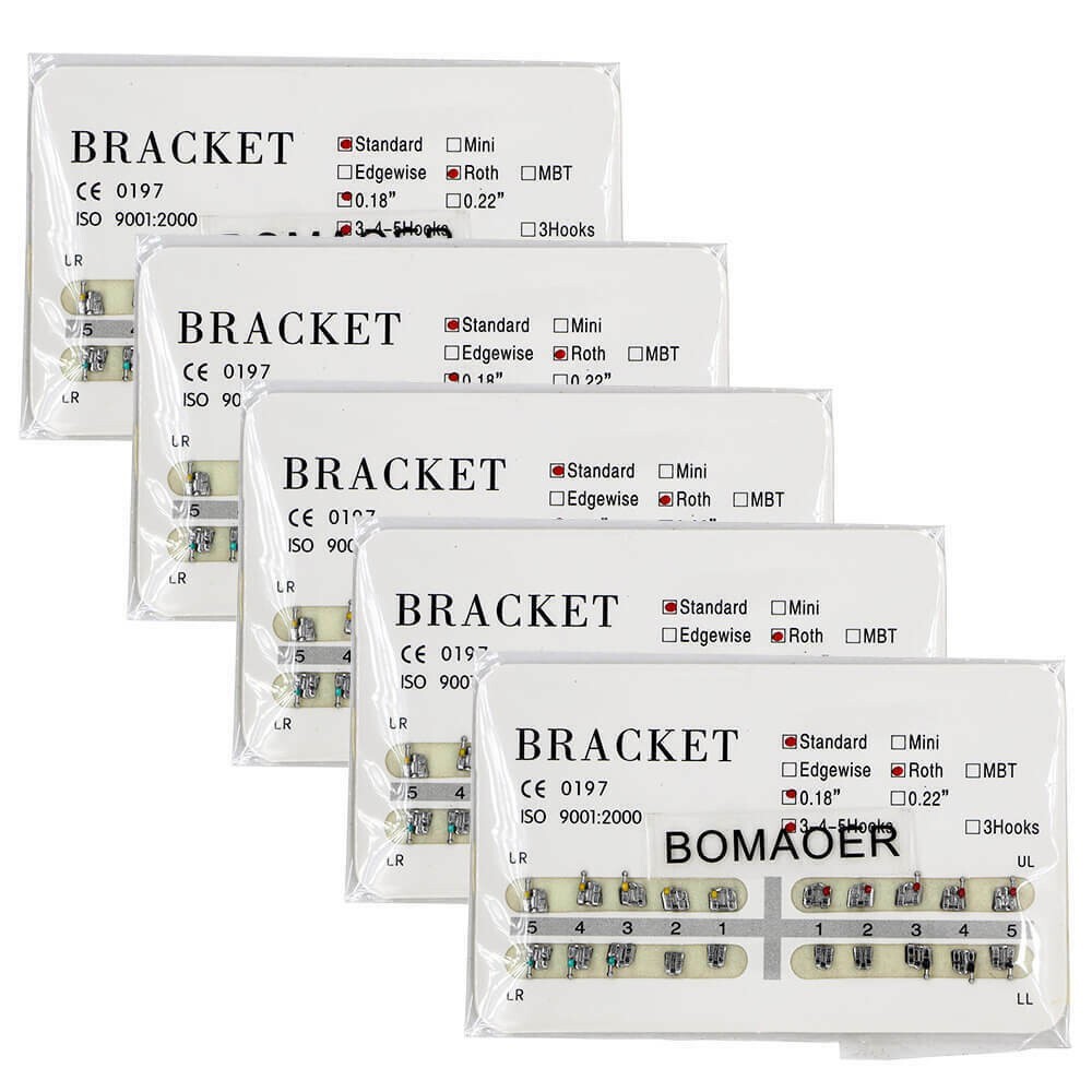 Dental Orthodontic Mental Bracket Brace Standard Roth 018 345hooks 20pcs/set