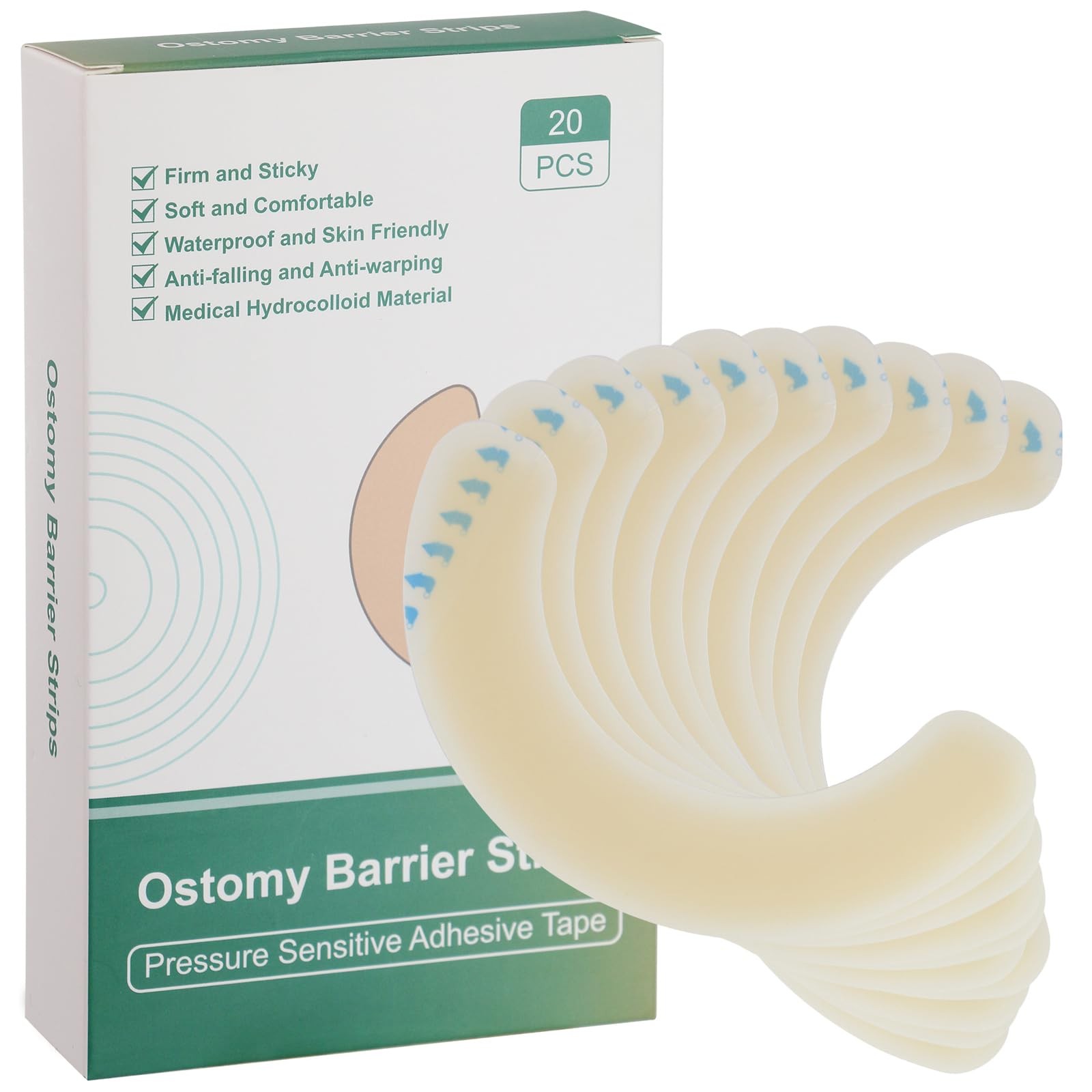 Ostomy Barrier Strips [Pack of 20], Elastic for Beige