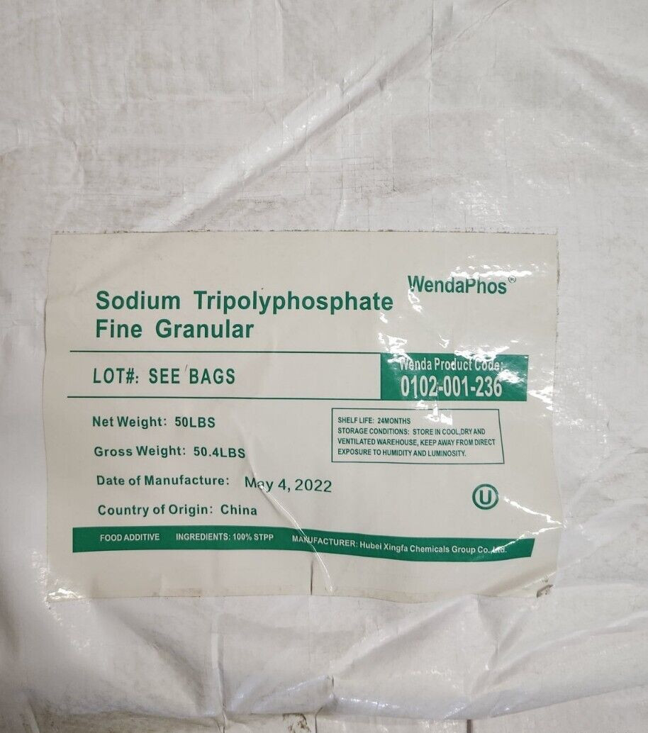 Sodium Tripolyphosphate Light (STPP), food grade, White Granular 10 LB in a bag