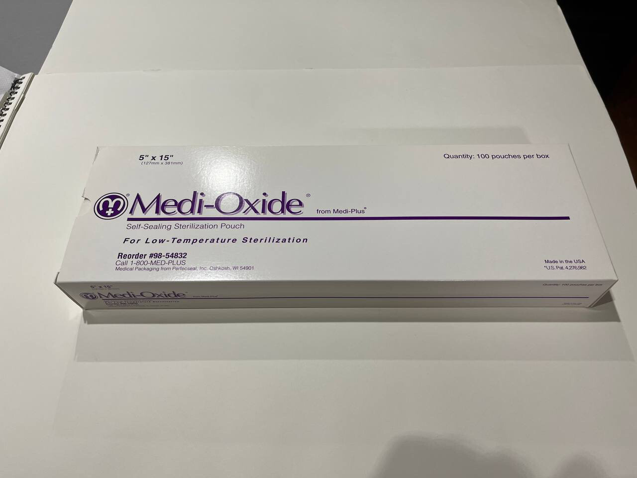 MEDI-PLUS MEDI-OXIDE 5”x10” SELF SEAL STERILIZATION POUCHES, 98-54829, QTY: 100