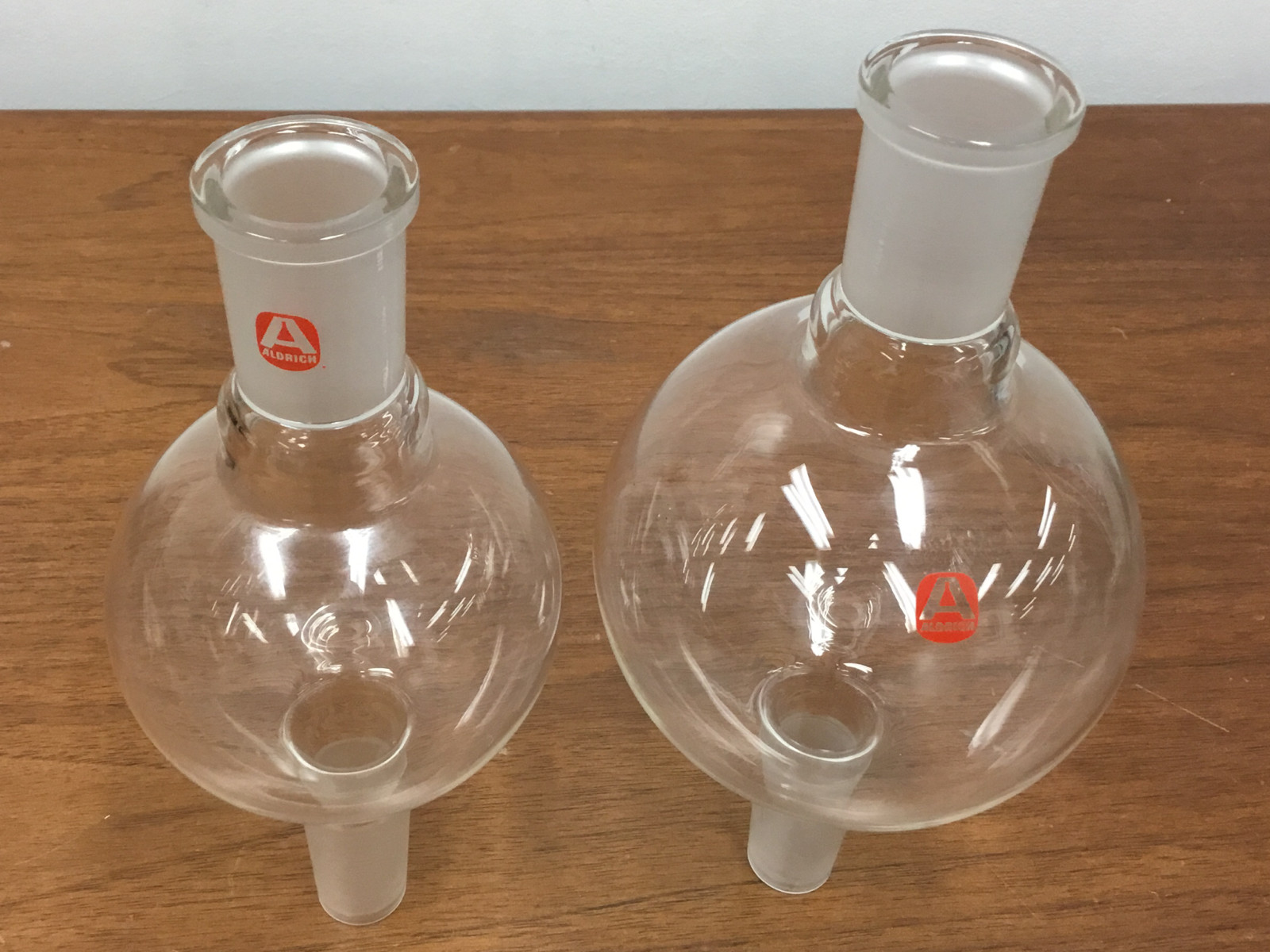Aldrich Glass – Lot of (2) 250 mL & 500 mL – Distillation Bulb Tube
