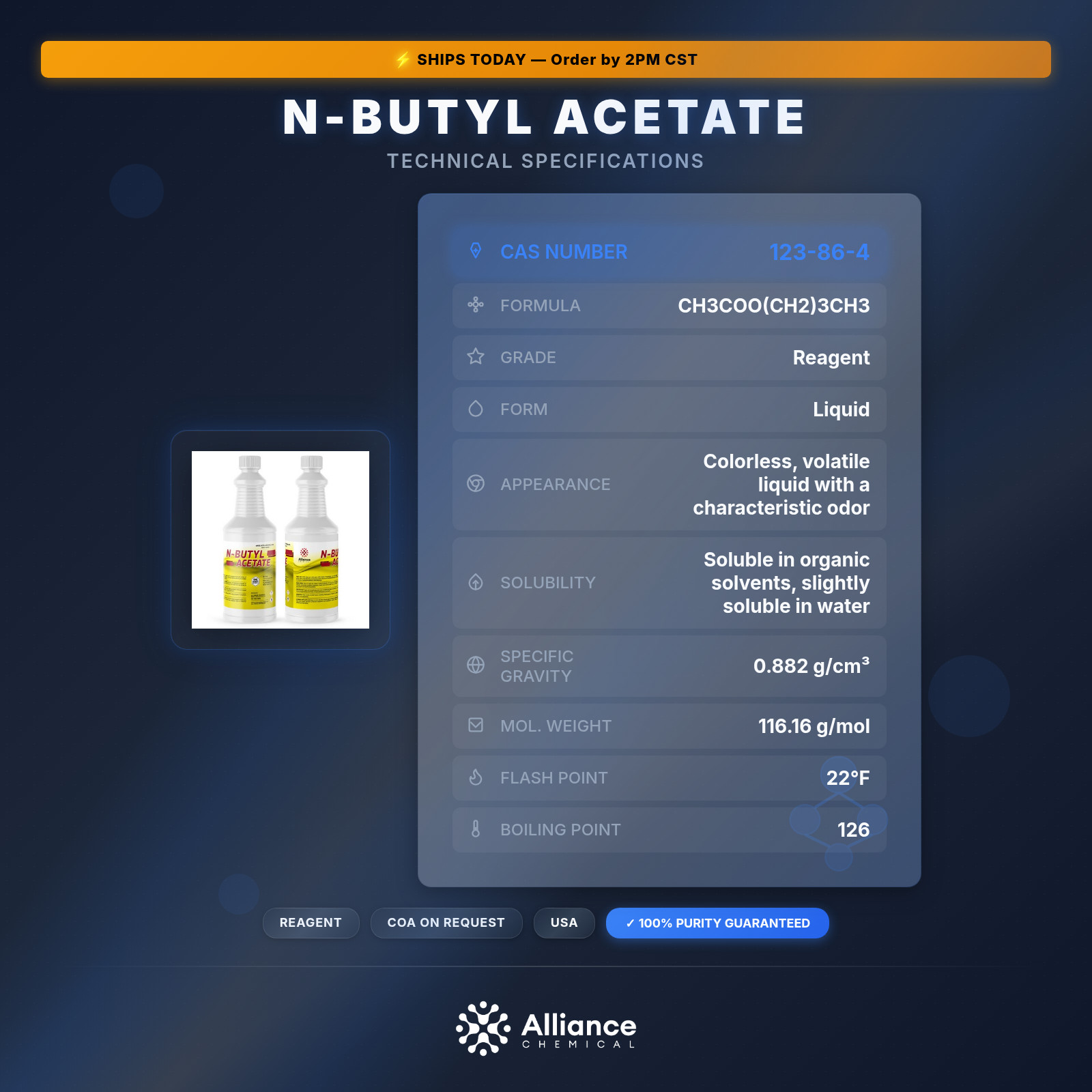 N-Butyl Acetate – 2 Quart Bottles