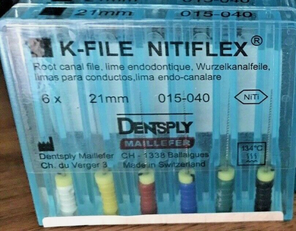Dentsply K-File Nitiflex NiTi Flexible Endo Root Canal Files (1 pack) Asst 21mm