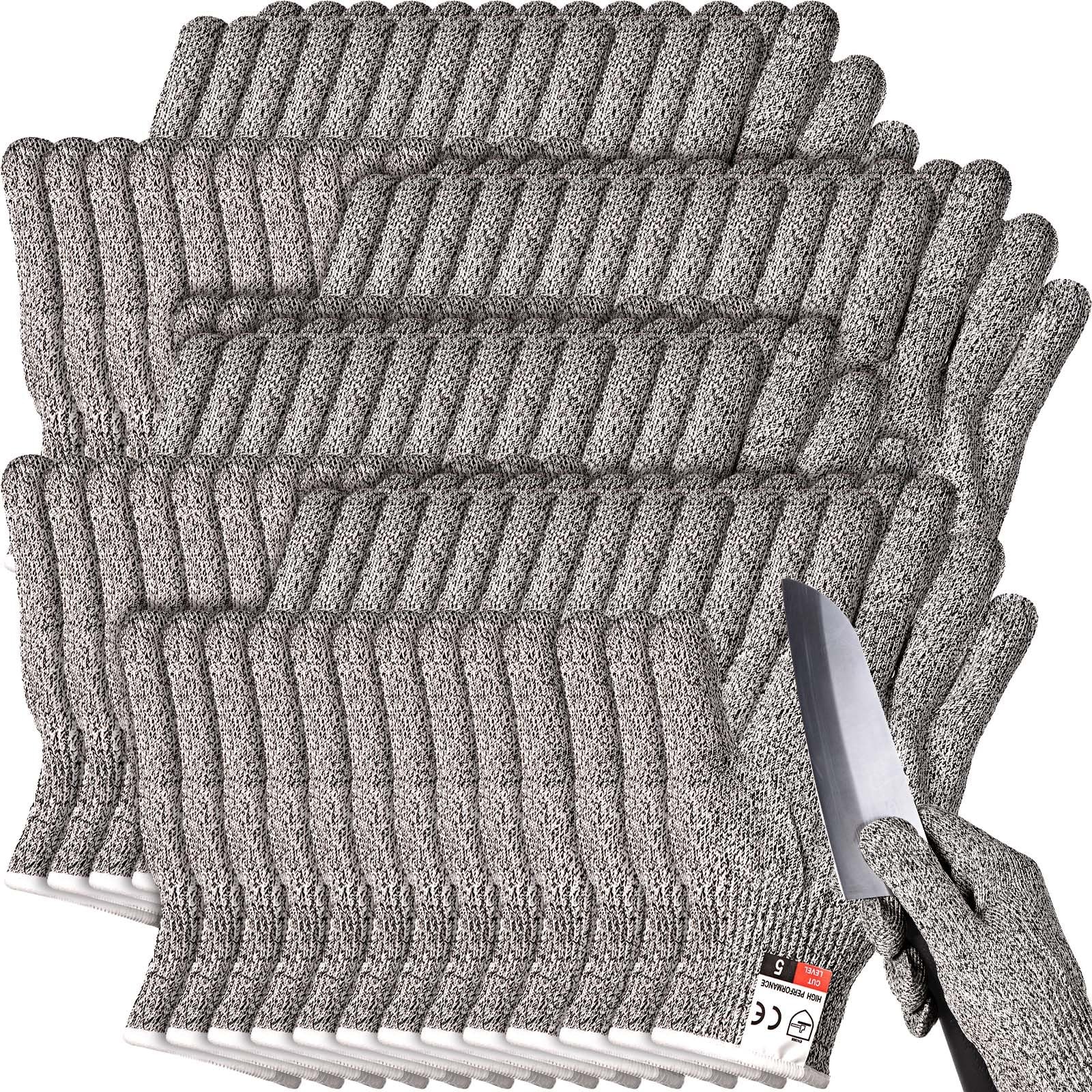 Xuhal 30 Pairs Cut Resistant Gloves Level 5 Protection Cutting Safety Kitchen
