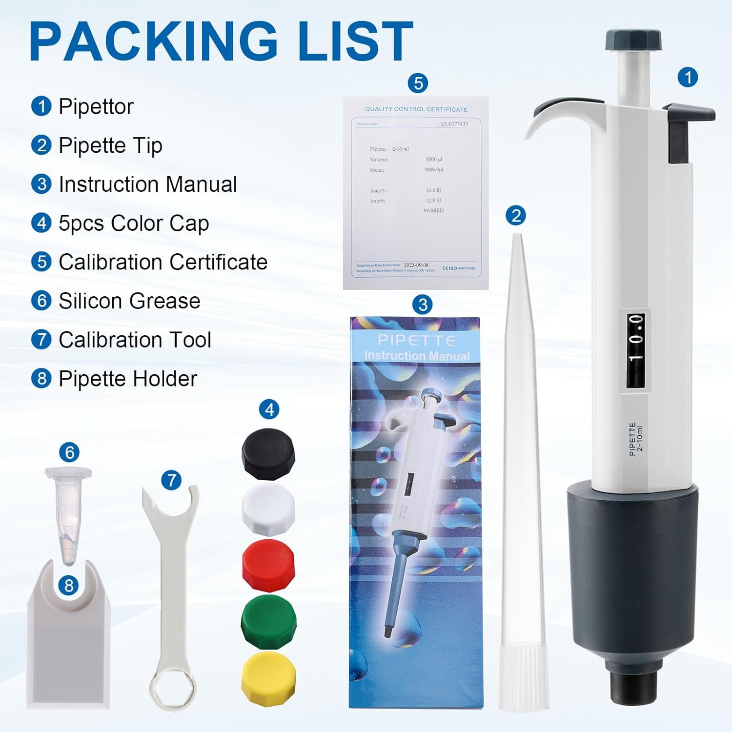 Micropipette Lab Pipettor Adjustable Pipette Single Channel Pipette Autoclavable