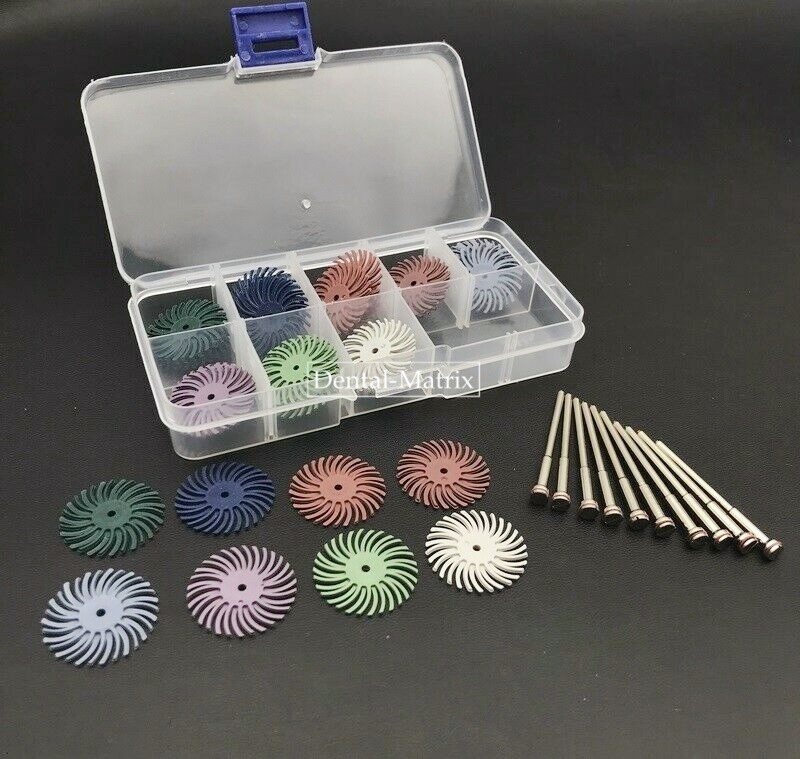 40 Discs/Kit Dental Composite Finishing & Polishing Discs Wheels With Mandrel
