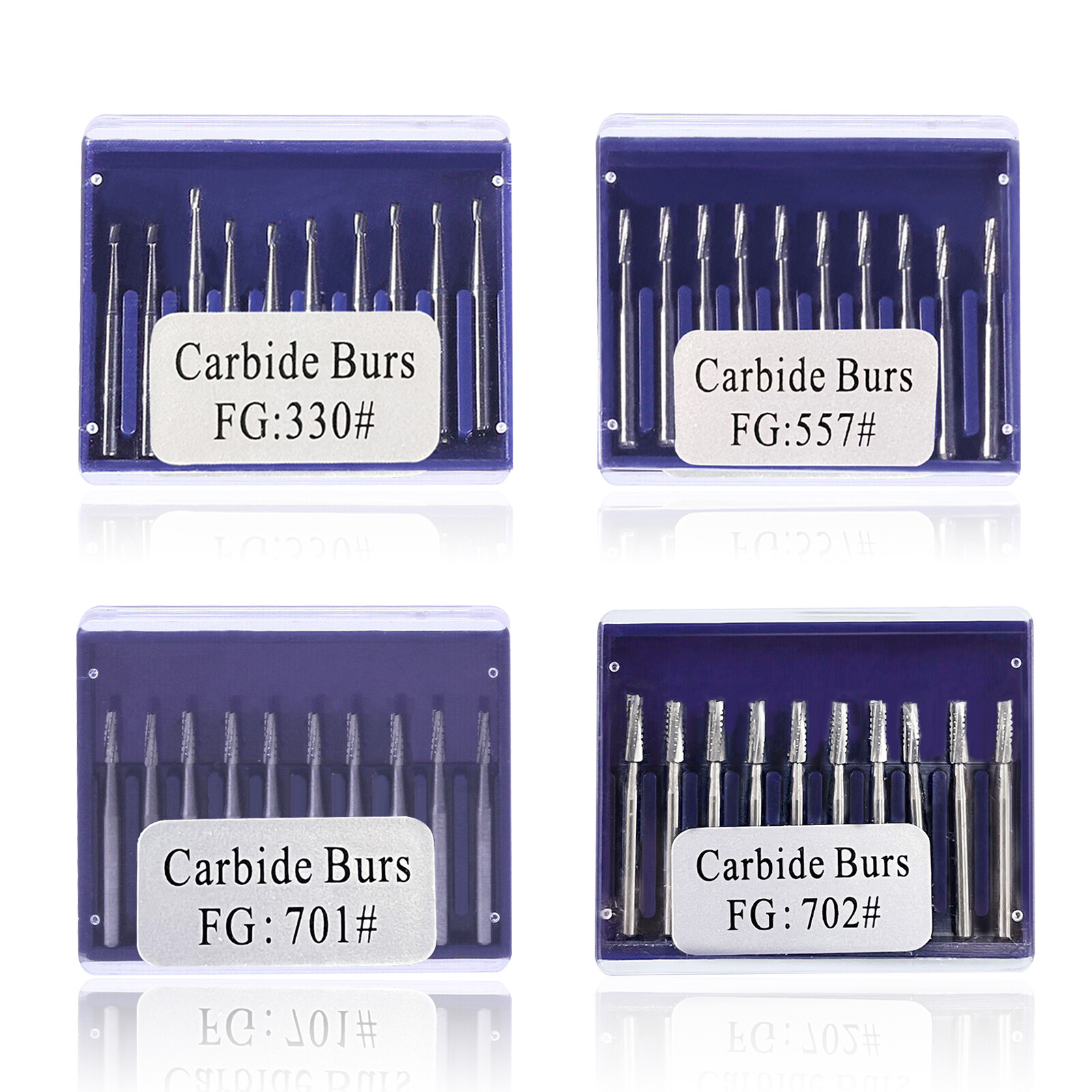 10pcs/1Pack Dental Tungsten Carbide Drill Burs FG Bur for High Handpiece 4types