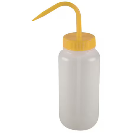 Wash Bottle, Standard Spout, 8 Oz., Yellow, 6Fau4