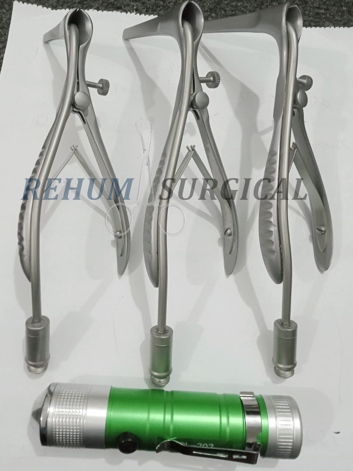 ​Set of 3 Fiber Optic Nasal Speculum ENT Diagnostic Instruments with LED Light S