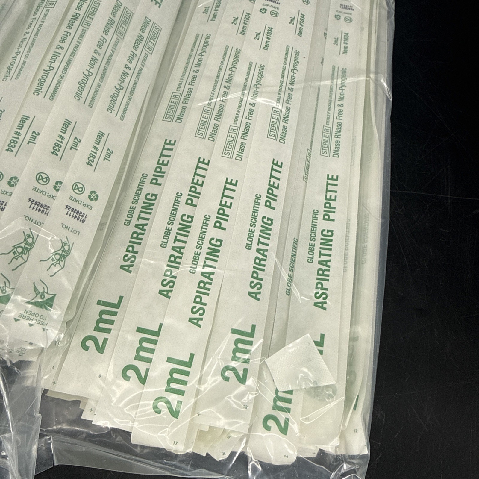 Globe Scientific Cat No 1843- Disposable Aspirating Pipettes 2mL Lot 100