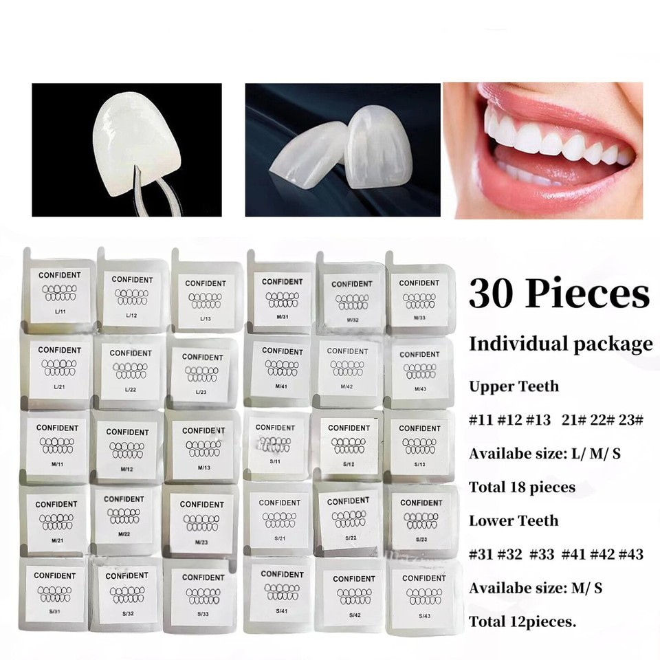 Dental Upper/Lower Composite Porcelain Veneer Whitening Front Teeth Bright White