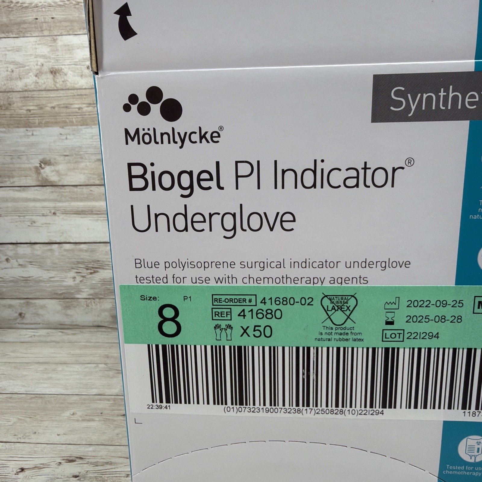 Biogel PI Indicator Surgical Underglove 1 CASE Molnlycke Blue Size: 8 *See Date*