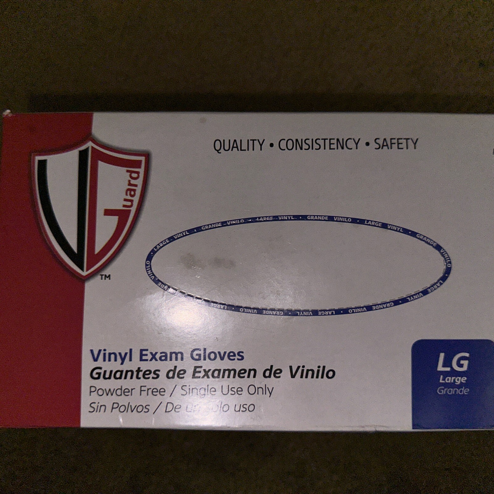 Vanguard gloves large Exam Gloves Black /powder Free / Single Use New 100