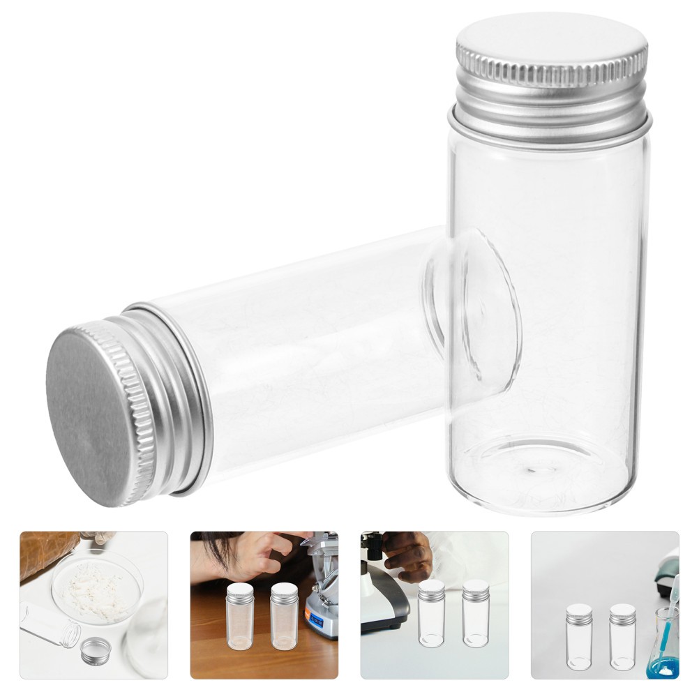 24Pcs Reusable Glass Test Tubes with Caps Clear Transparent Vials for Home Use