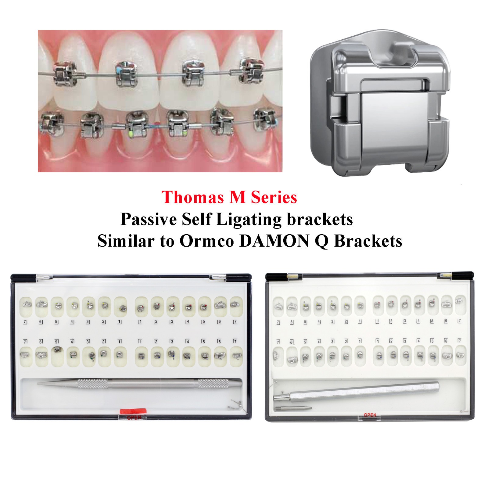 Orthodontic Thomas M Brackets Damon Self Ligating Metal Braces Roth MBT 022 345