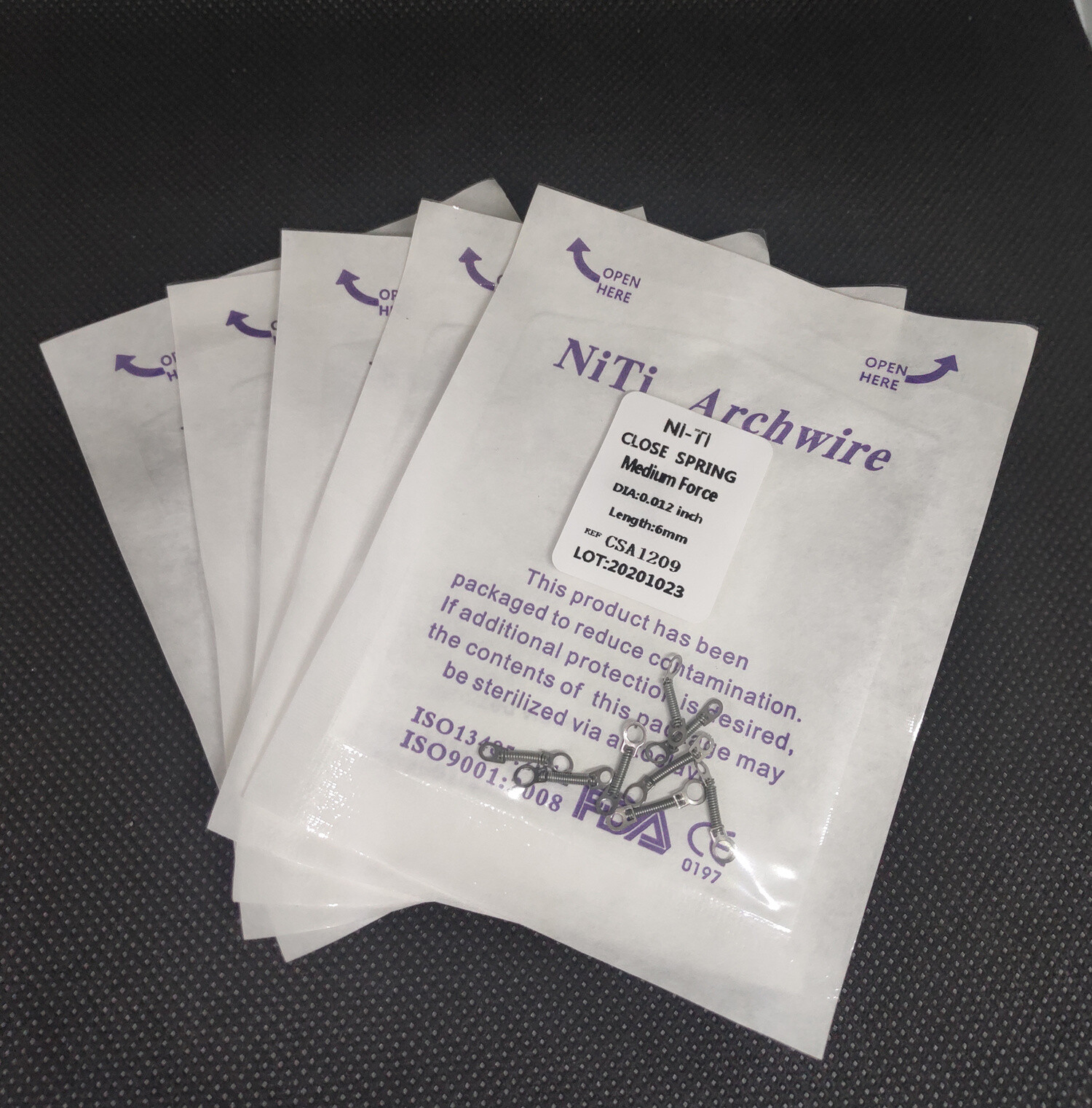 10Pcs Dental Closed Coil Spring Orthodontic Niti Alloy 012*6/9/12mm Medium Force