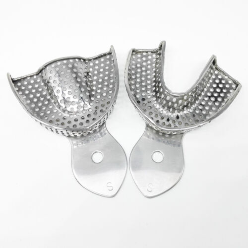 Dental Autoclavable Metal Impression Trays Stainless Steel Upper + Lower Choose