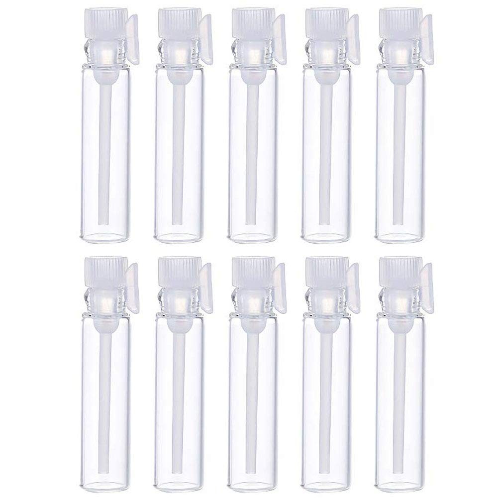 Mini Glass Perfume Sample Bottles 100 Pcs Refillable Vials 1ml Essential Oil Tra