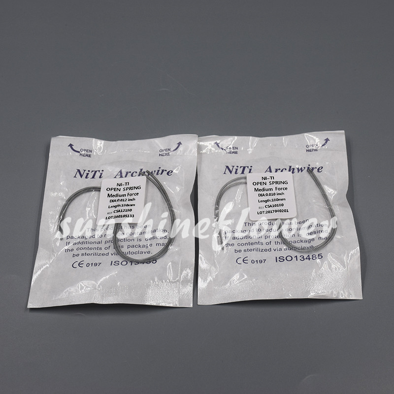 2 Pcs/Pack Dental Orthodontic Niti Open Coil Spring Medium Force 0.012*180mm