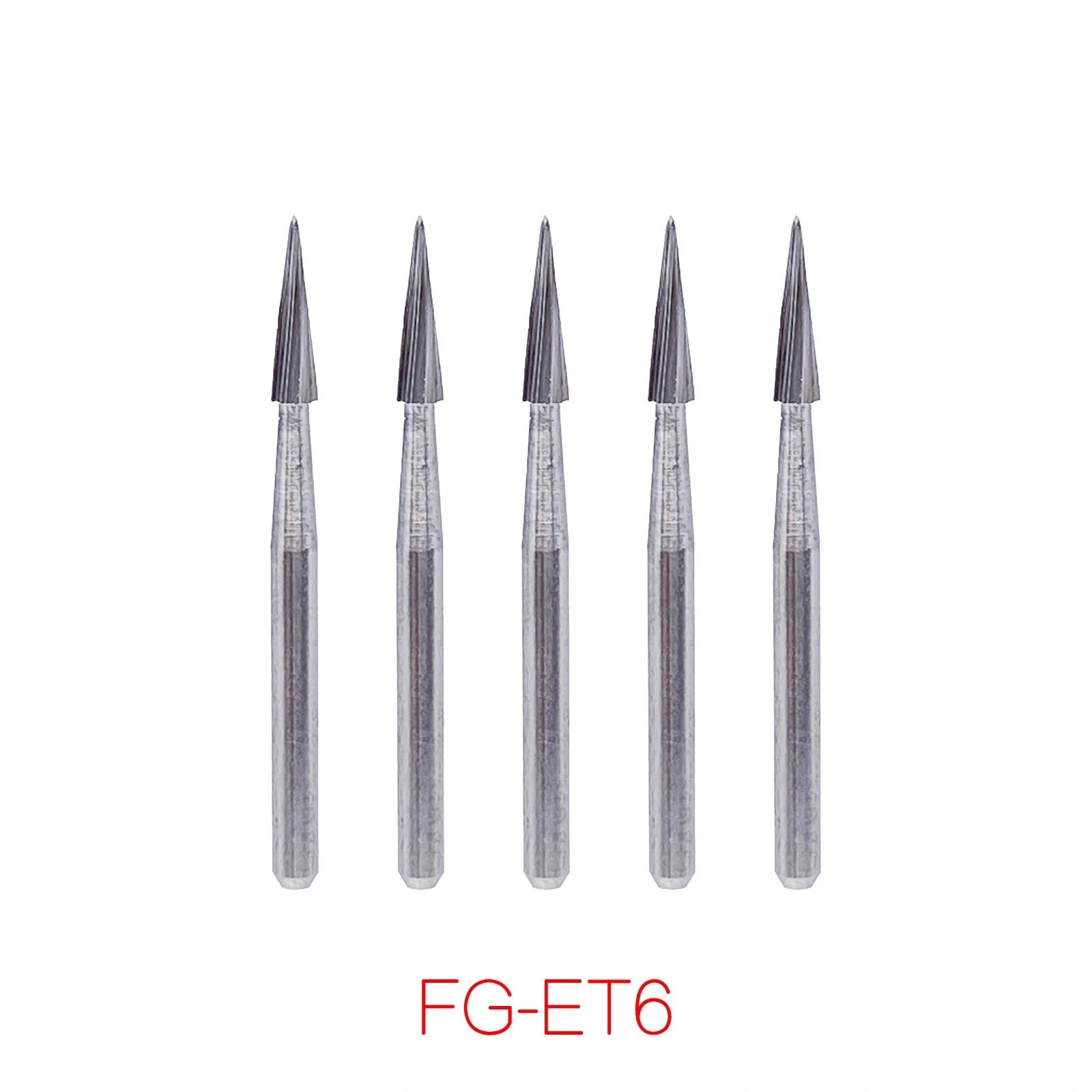 5 Pcs Dental Tungsten Carbide Bur Trimming&Finishing Safe End Taper FG ET6/ET9