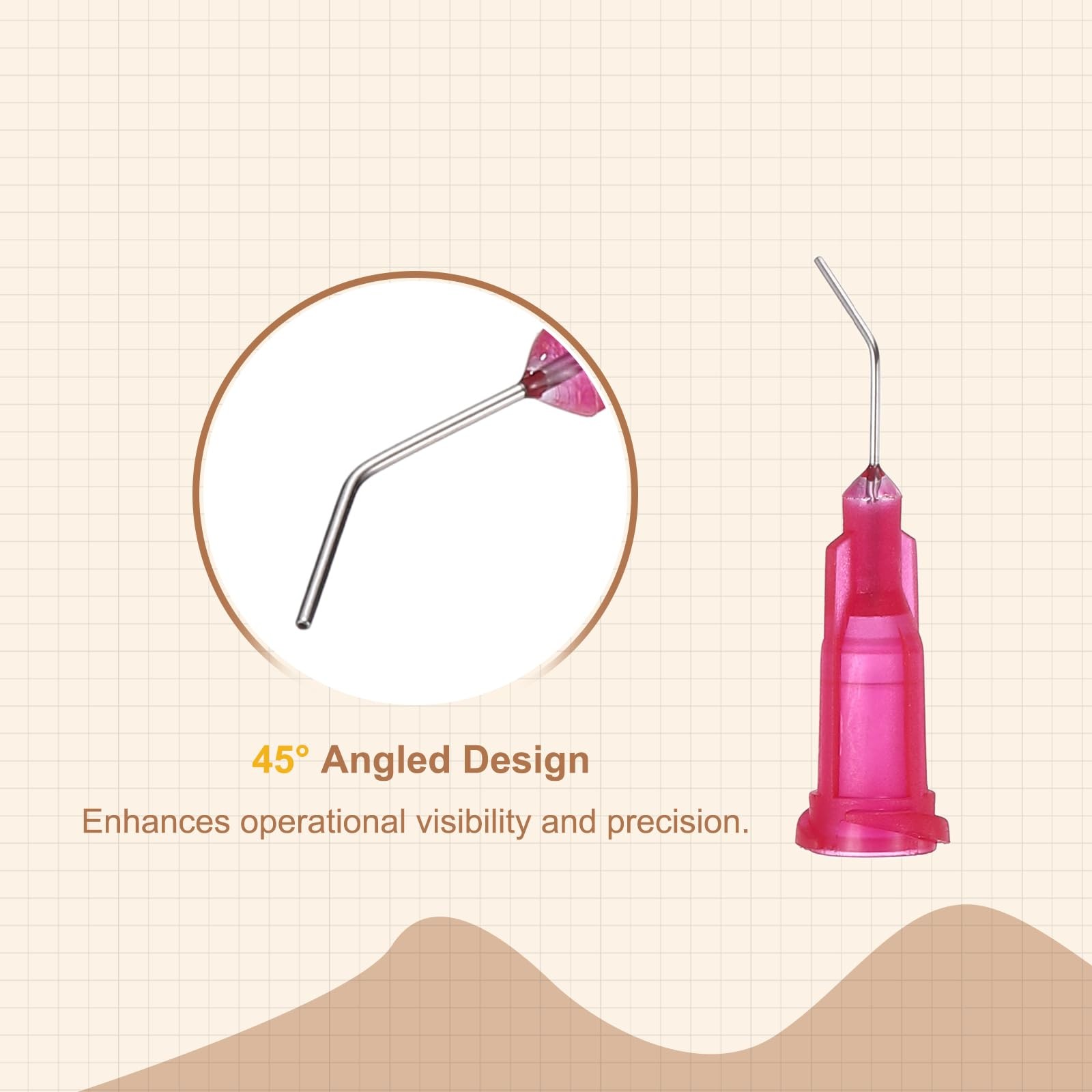 PATIKIL 25Ga Angled Dispensing Needles, 25Pcs 0.5Inch 45° Curved Industrial B…