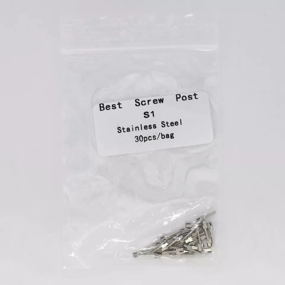 30 Pcs/Pack Endodontic Dental Stainless Steel Assorted Conical Screw Post Pin