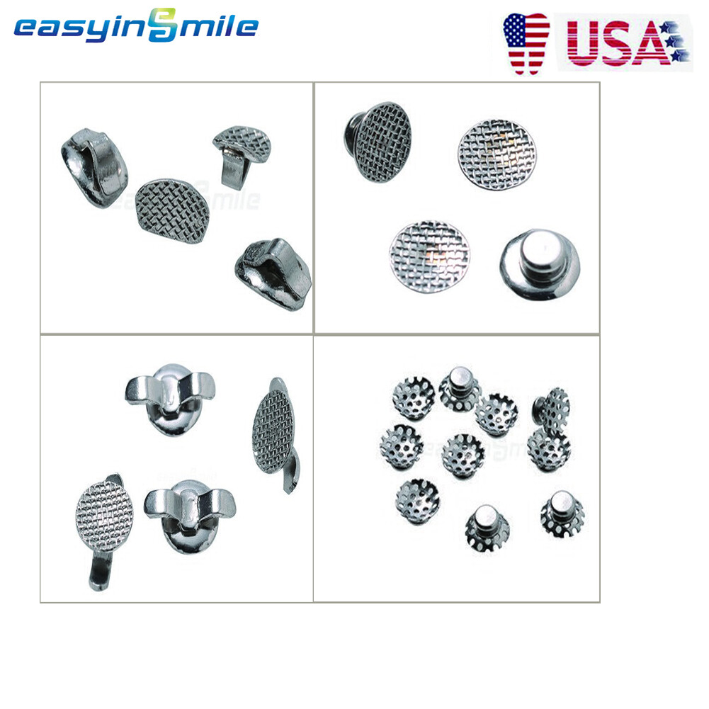 10Pcs/pack Dental Orthodontic Lingual Buttons Buckle Bondable Round Mesh Base
