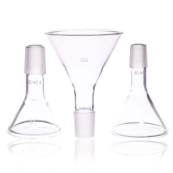 50mm – 150mm Clear Glass Funnel with Standard Joint to Chemistry Vacuum Flask CA