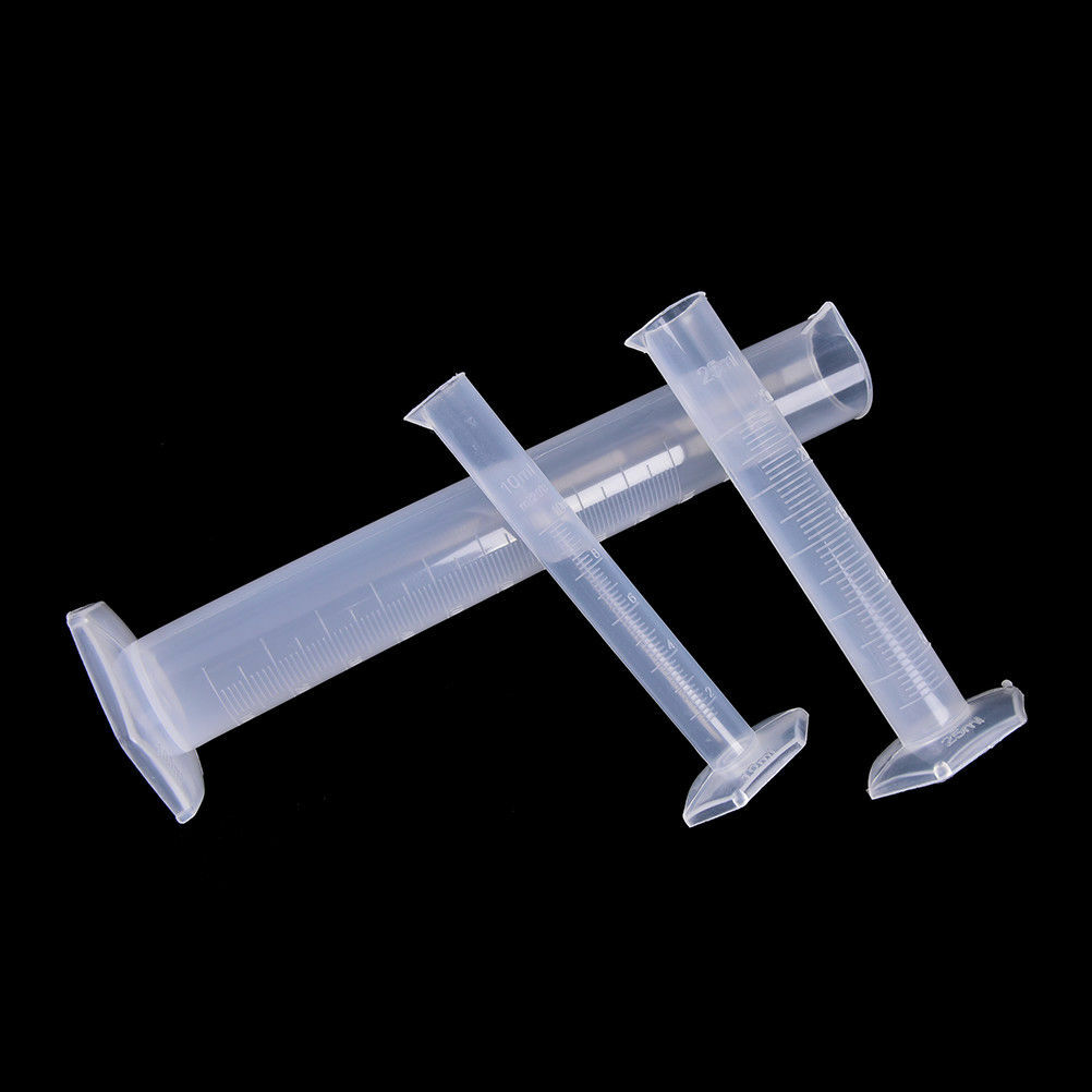 Plastic Measuring Cylinder Lab Accessory Test Graduated Tube 10/25/50/100/250ML