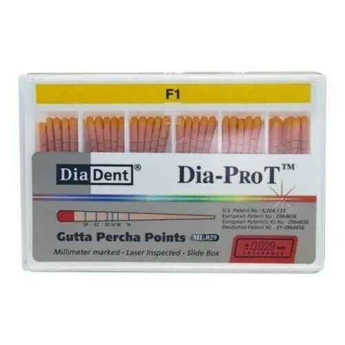 DiaDent Tapered Dia-PRO T Gutta Percha Points ML.029 F1 60/Box
