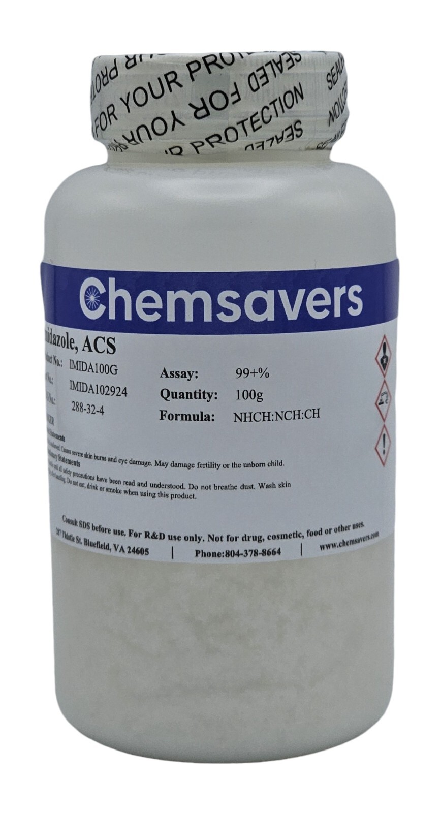 Imidazole, ACS, 99+%, 100g