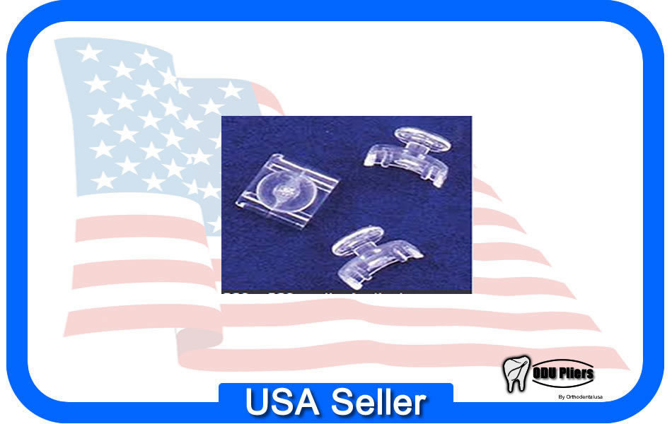 10 pieces DENTAL ORTHODONTIC – CLEAR MULTI BUTTONS, RECTANGULAR BASE Item A181b