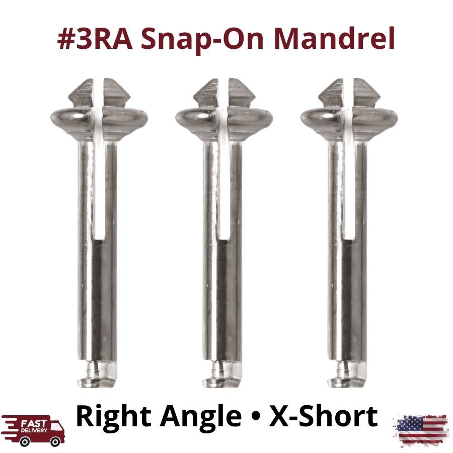 Single RA Snap-On Mandrel Right Angle X-Short Stainless Steel Brass Center Tool
