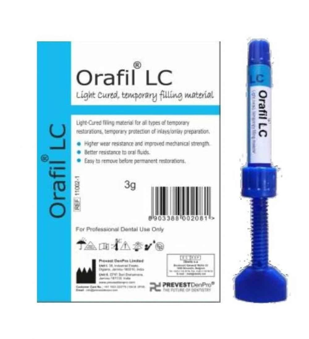 Dental Orafil LC Light curing Temporary Filling Material 3g Syringe