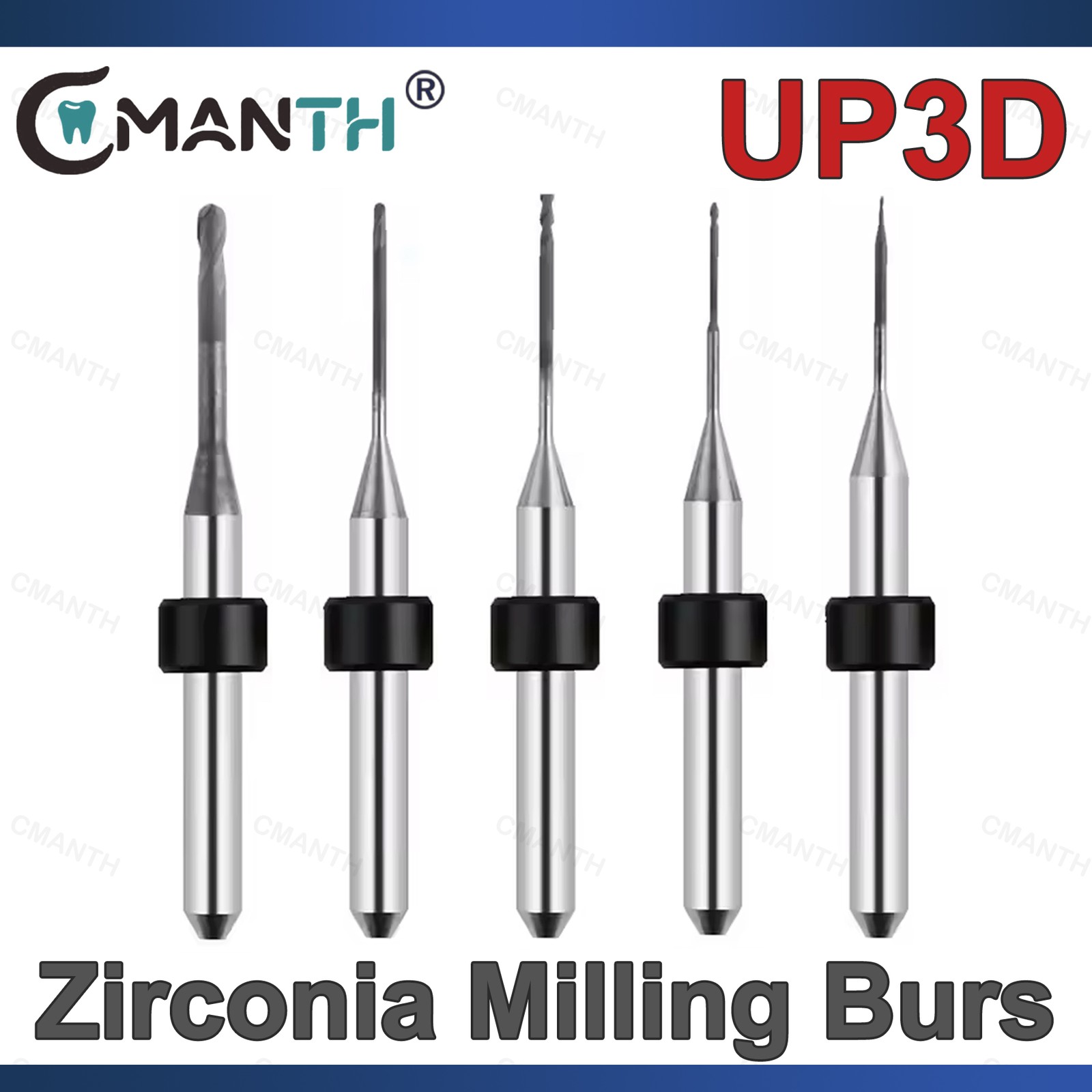 UP3D Dental Zirconia Milling Bur DC/DLC/NC Cutting Drill For Zirconia PMMA
