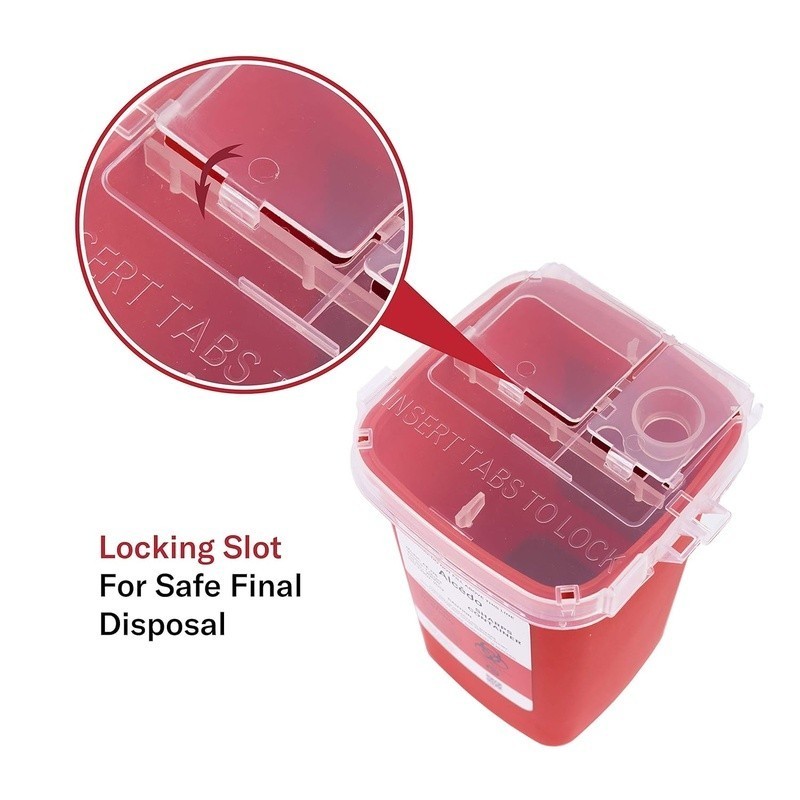 Durable Sharps Container Home Professional Use Lightweight Biohazard Disposal