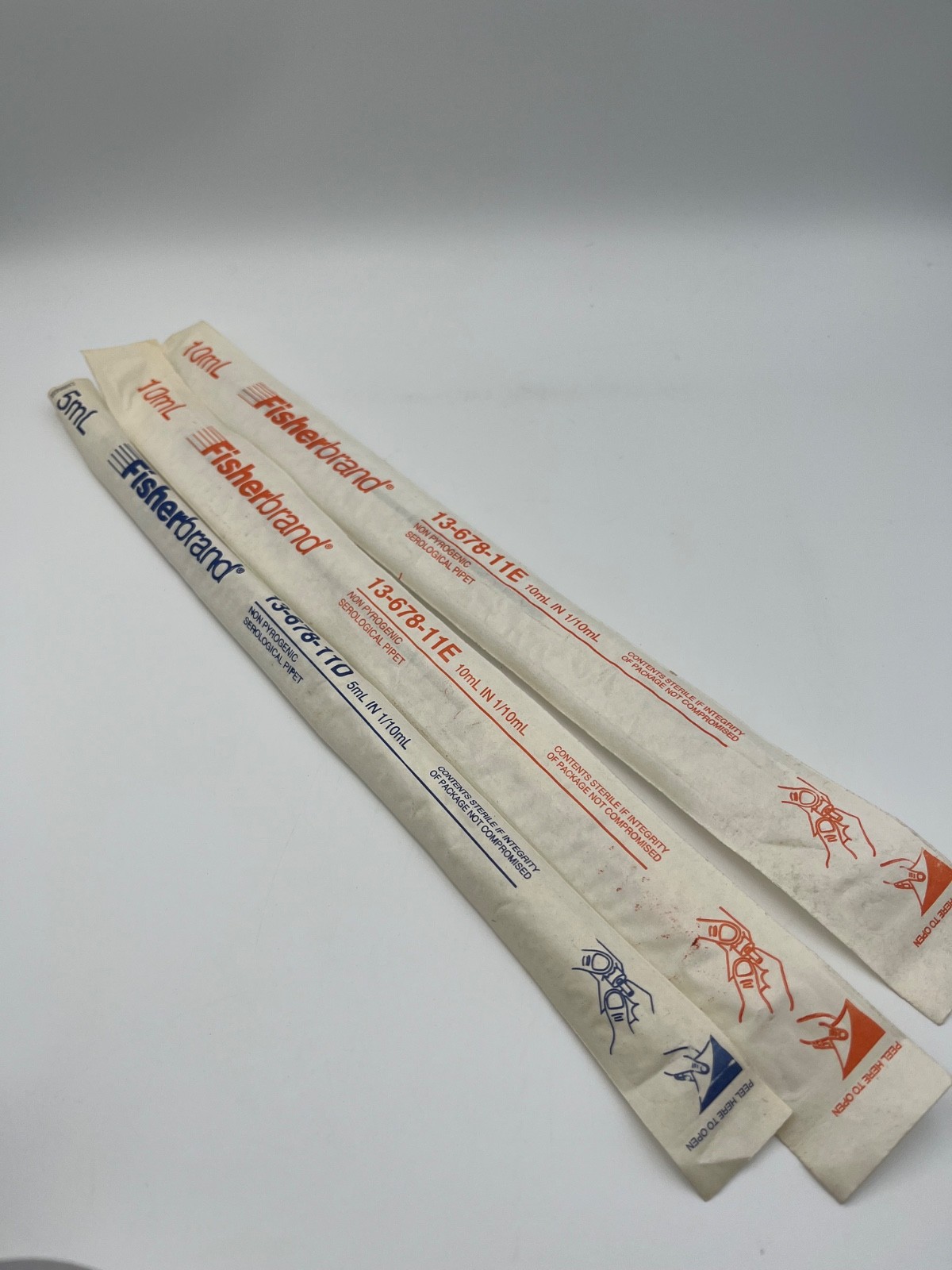 Lot 3 EACH Fisher Cat No 13-678-11E & 13-678-11 Serological Pipets 10mL & 5mL