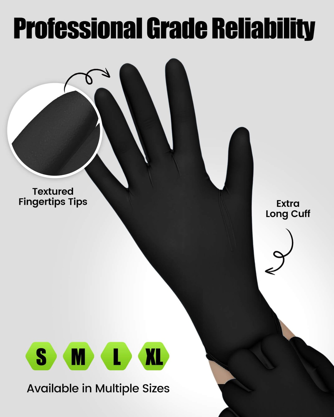 6 Mil Black Nitrile Gloves Large – Heavy Duty Disposable Latex & , Resistant,…