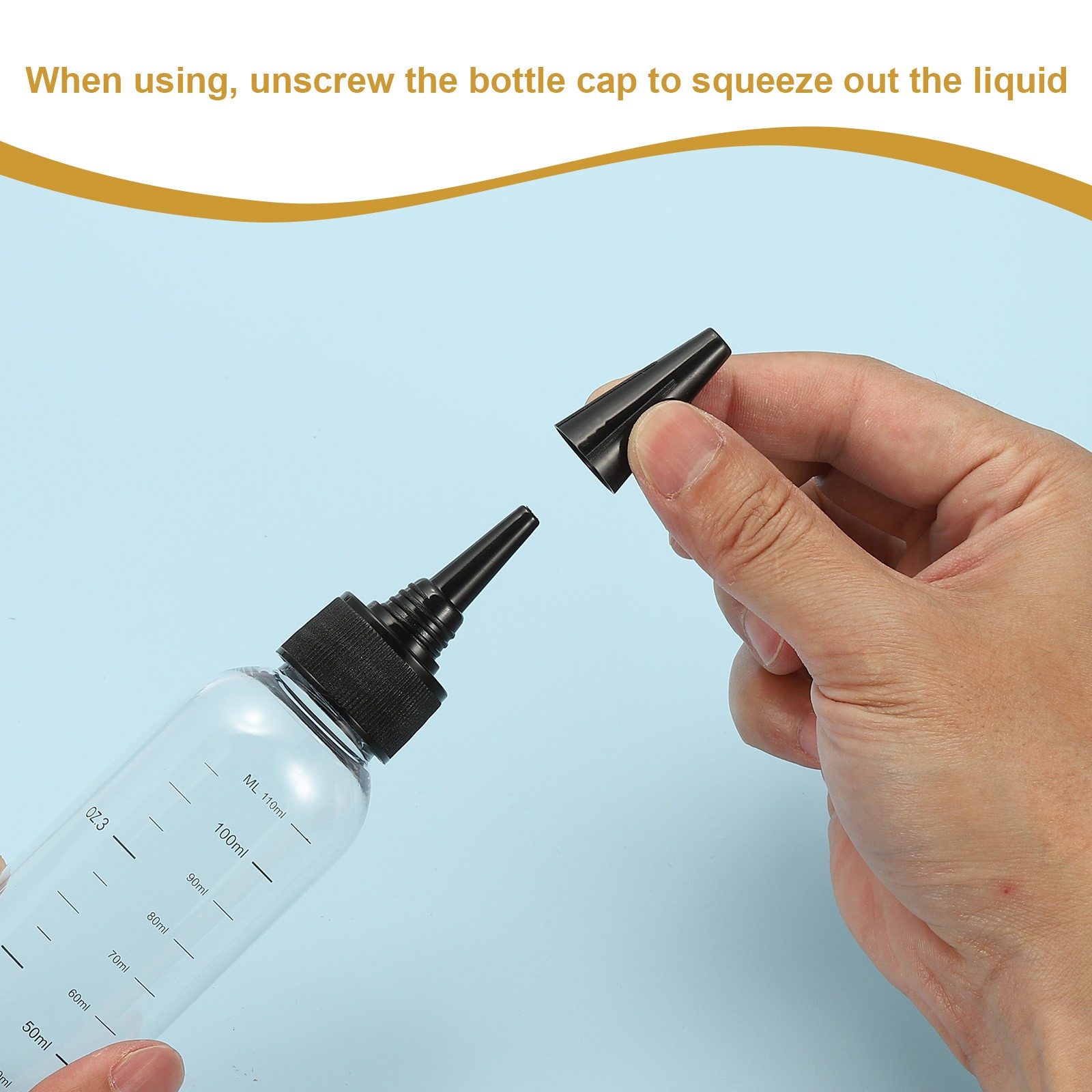 30ml/1OZ Squeeze Bottle with Top Cap, 4 Pcs Dispensing Bottle, Transparent