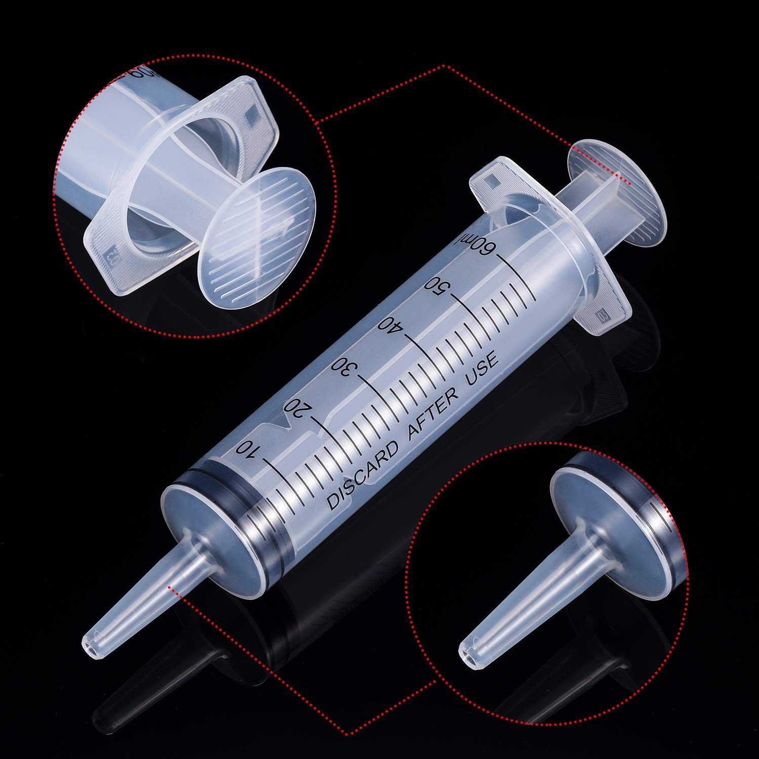 4 Packs Large Plastic Syringe Measuring Syringe Tools Dispensing Multiple Uses (