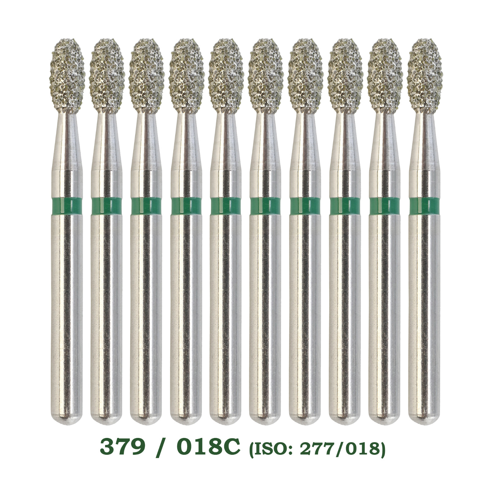 10pcs/pk Dental Diamond Burs Egg Football FG 379/018C Coarse Grit High Speed Bur