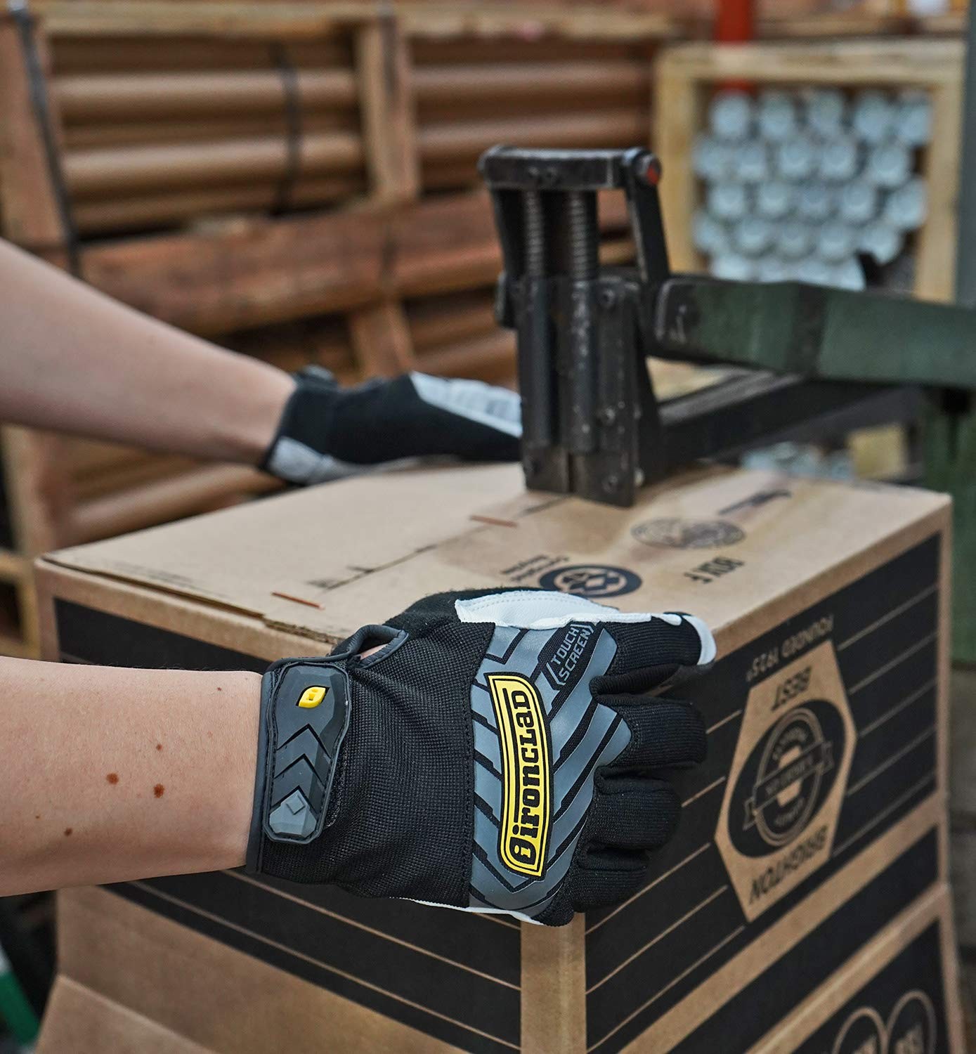 Ironclad Command Pro Gold Goatskin Leather Work Gloves Touch Screen Gloves